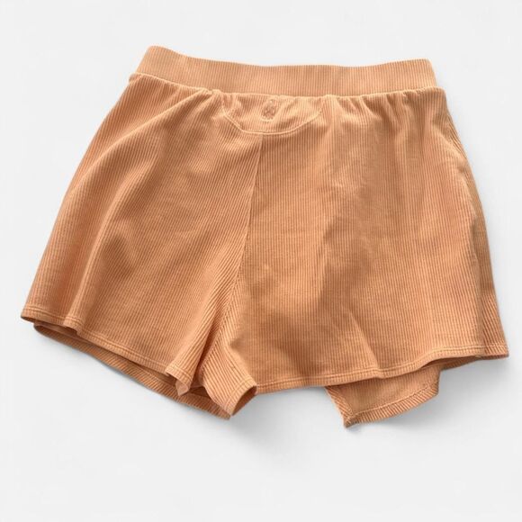 Free People peach orange ribbed mini skort size xs athleisure workout - Picture 3 of 5